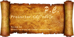 Preiszler Cézár névjegykártya